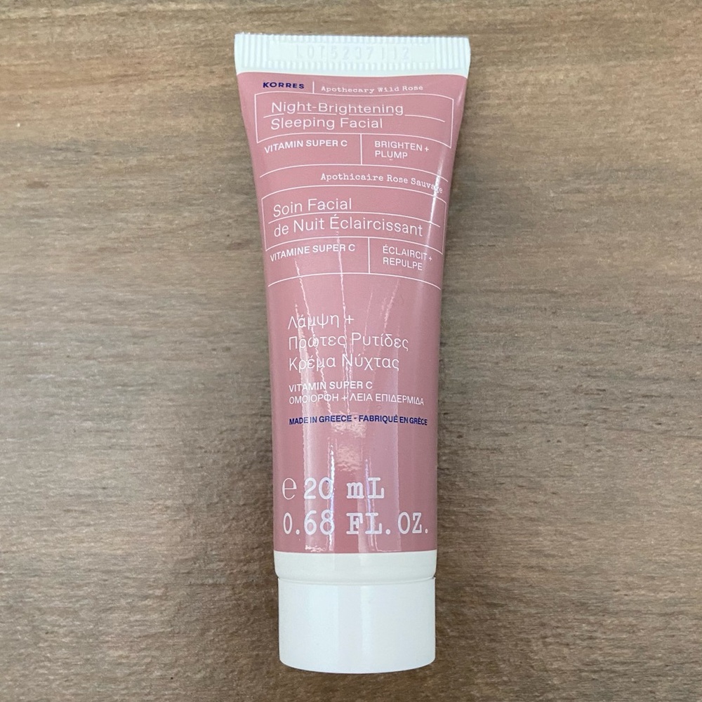 New Korres Wild Rose Night-Brightening Sleeping Facial .68 fl. oz.